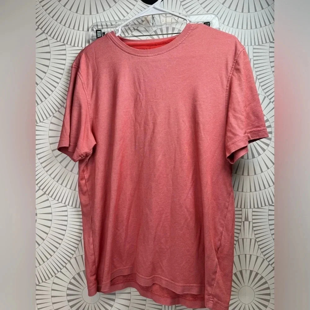 Tasso Elba Supima‎ Men’s Orange Short Sleeve Crew Neck Shirt Men’s Medium - Picture 2 of 3